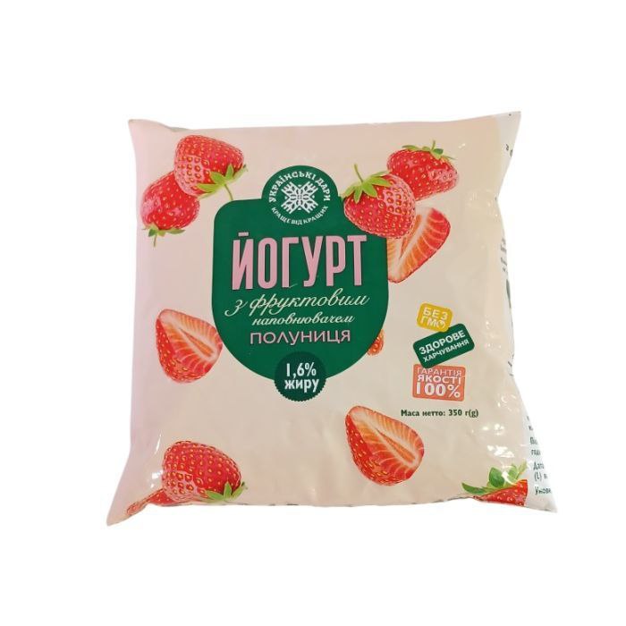 Йогурт Полуниця плівка 1,6% 350г